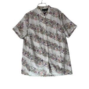 MAGGIE BARNES Womens 22W Floral Sleeveless Top Short Sleeve Button Jacket Set